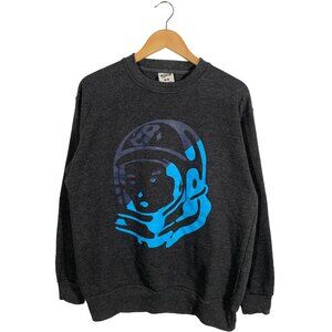 Billionaire Boys Club Astronaut Logo Fleece Crewneck Sweatshirt Gray mens size M